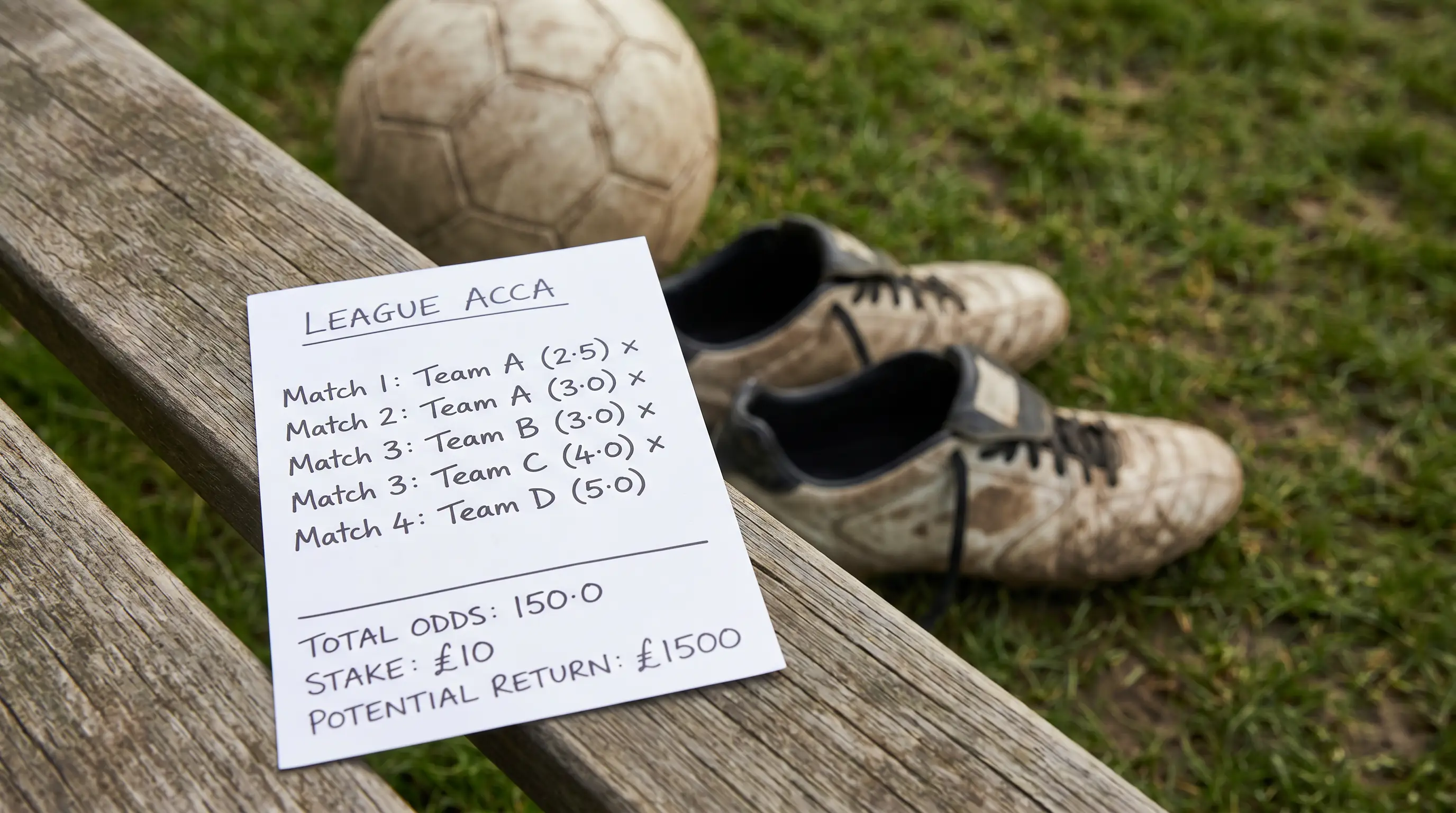 Betting slip showing how accumulator odds multiply across four selections