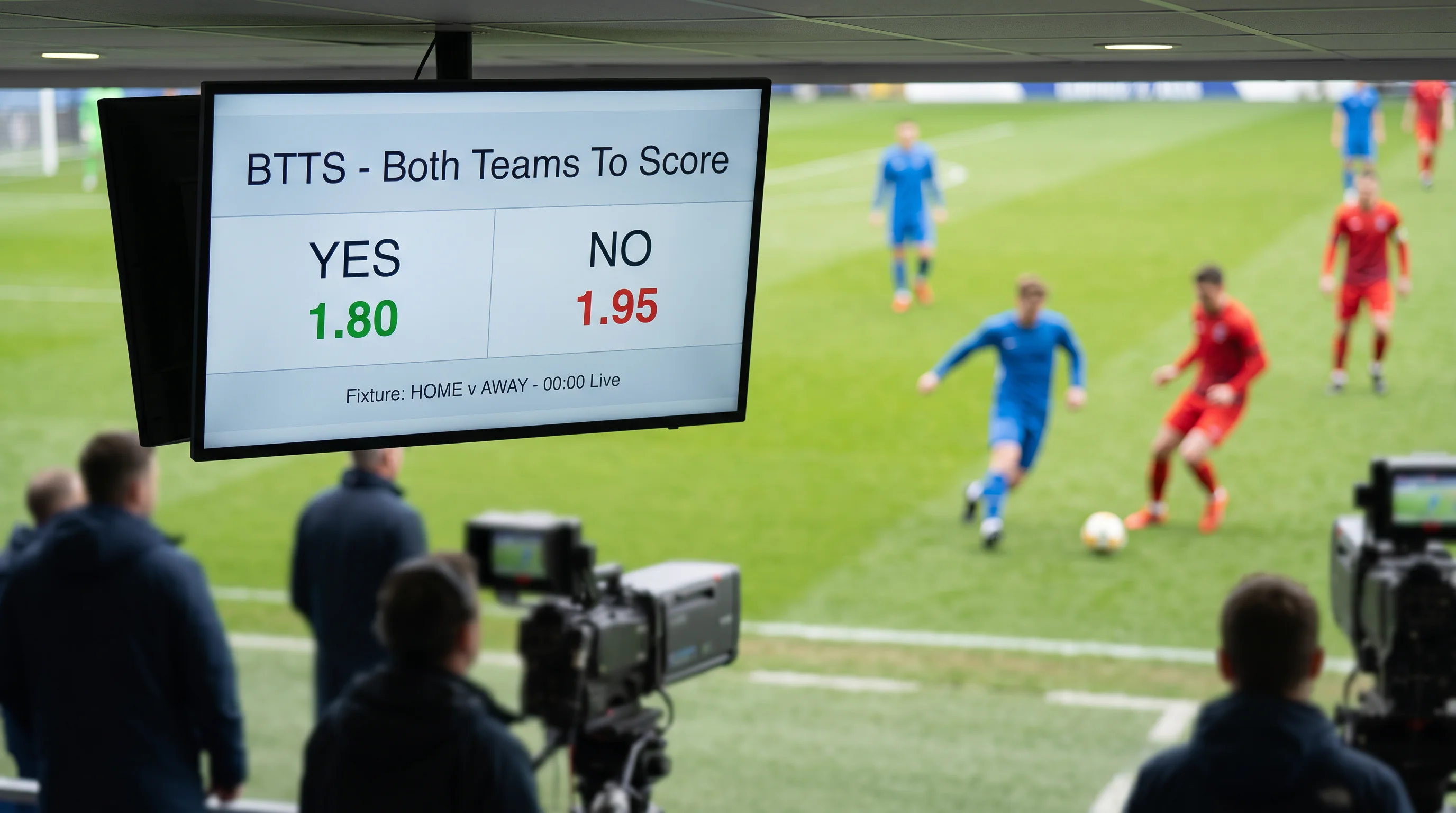 Betting screen showing BTTS Yes and BTTS No market prices for a fixture