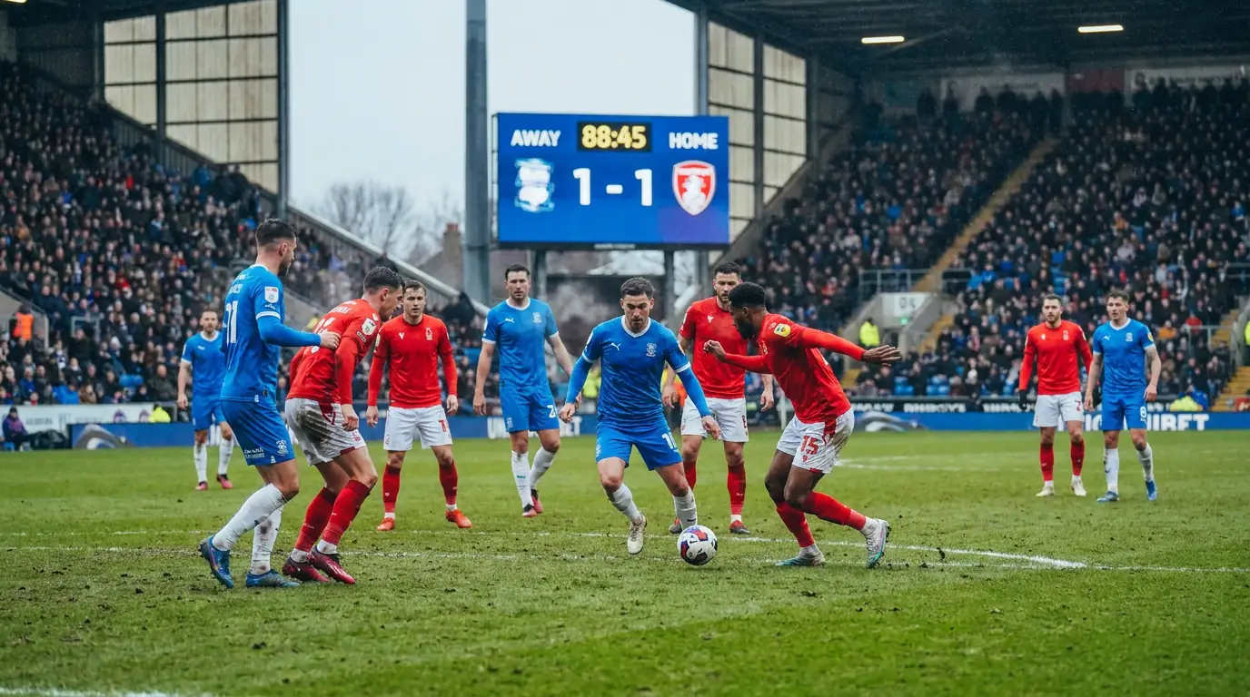 Championship away match situation where a draw result is developing