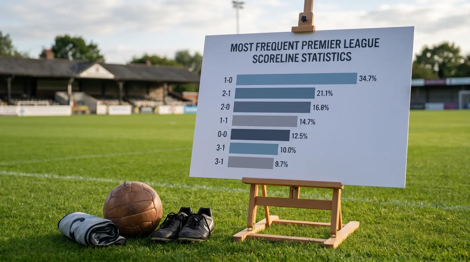 Statistical chart showing most frequent Premier League scorelines