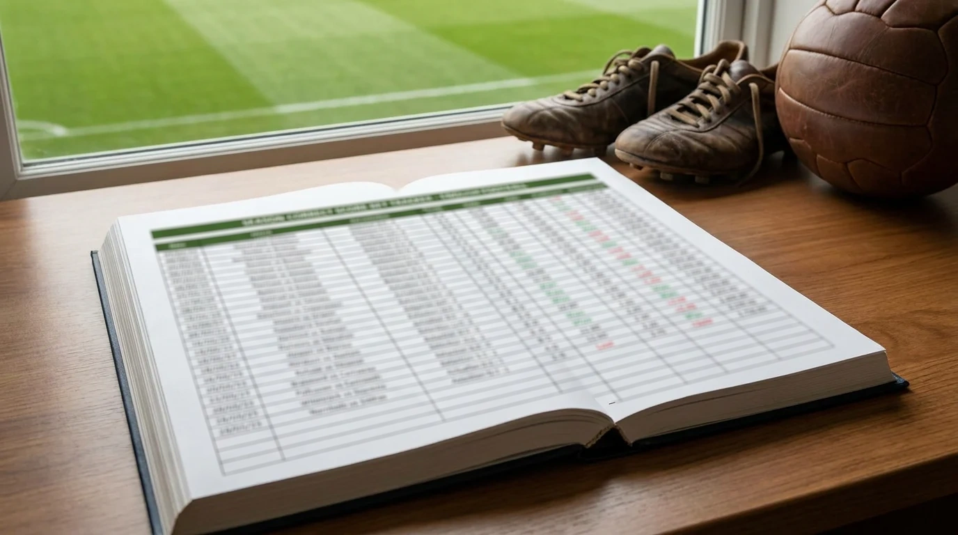 Spreadsheet tracking correct score bet results across a full season