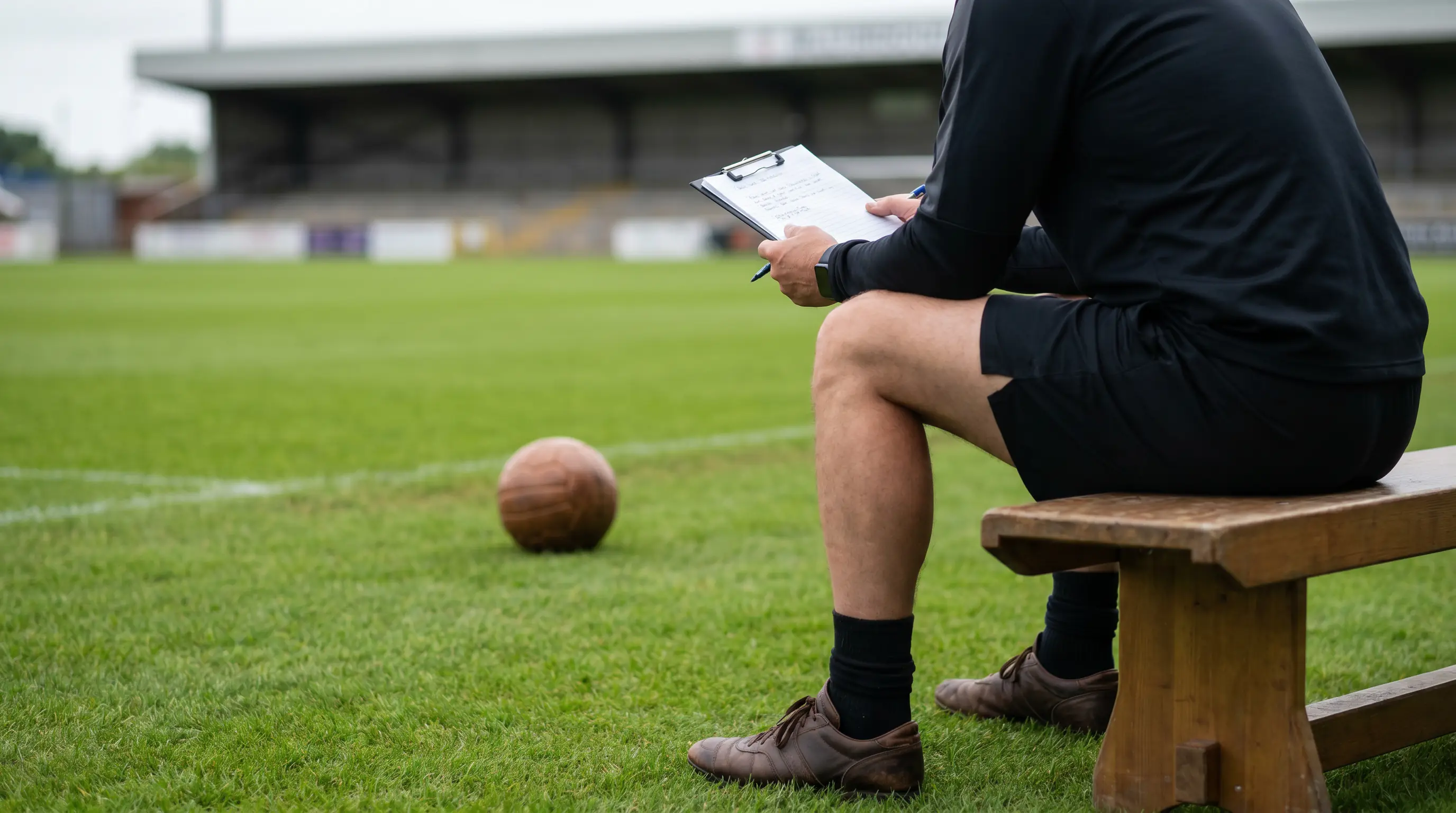 Bettor reviewing pre-match notes on paper before kick-off