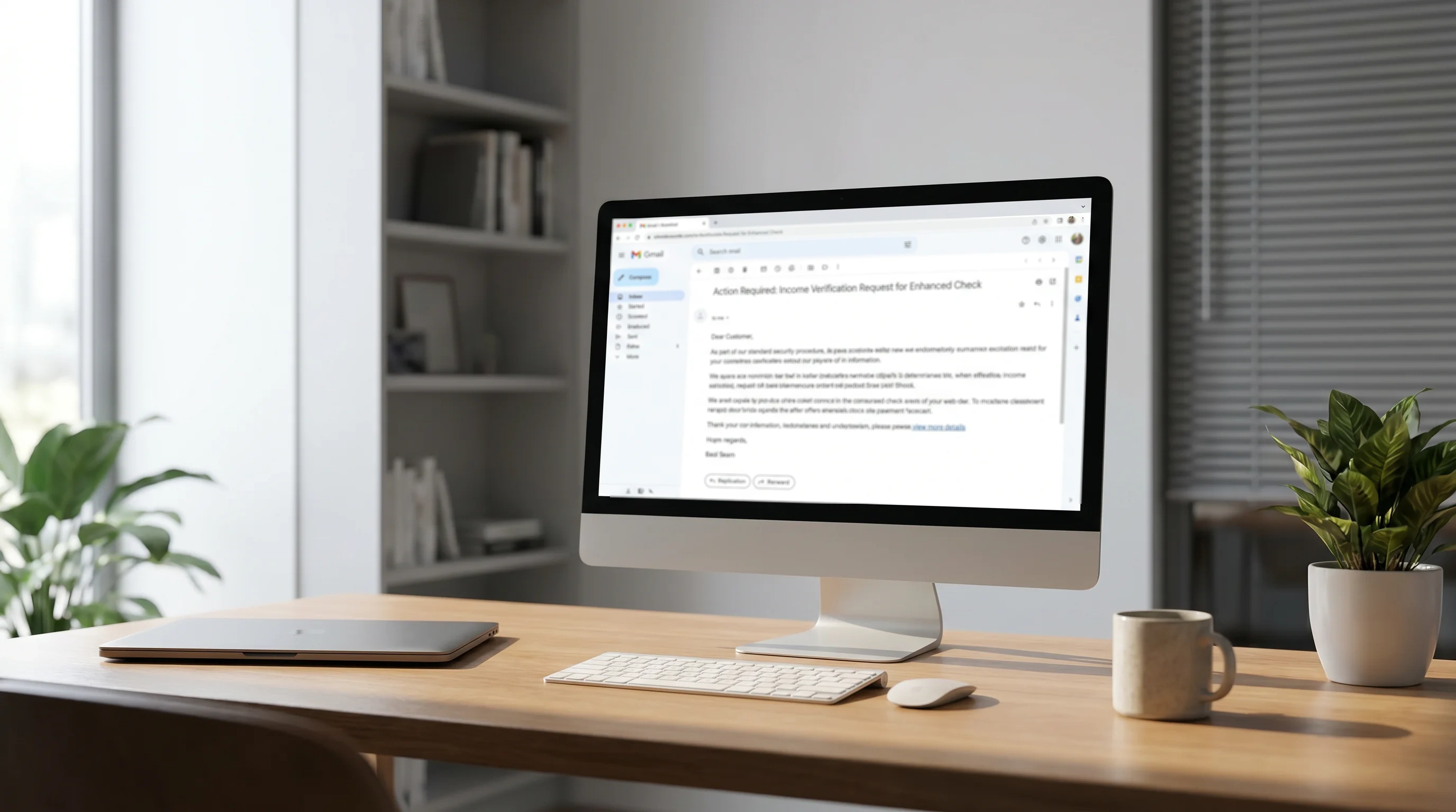 Operator email requesting income verification documents for an enhanced check