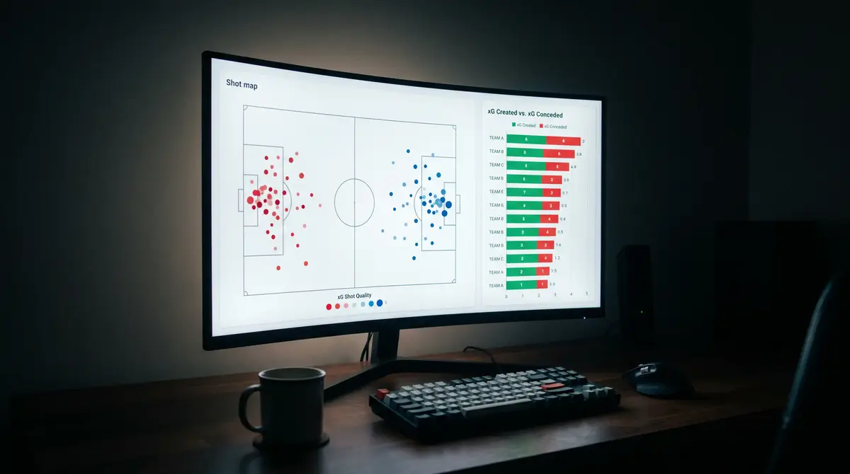 Expected goals and performance metrics displayed on data analysis screen