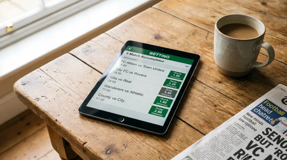 Multiple football match fixtures listed for Saturday accumulator bet selection