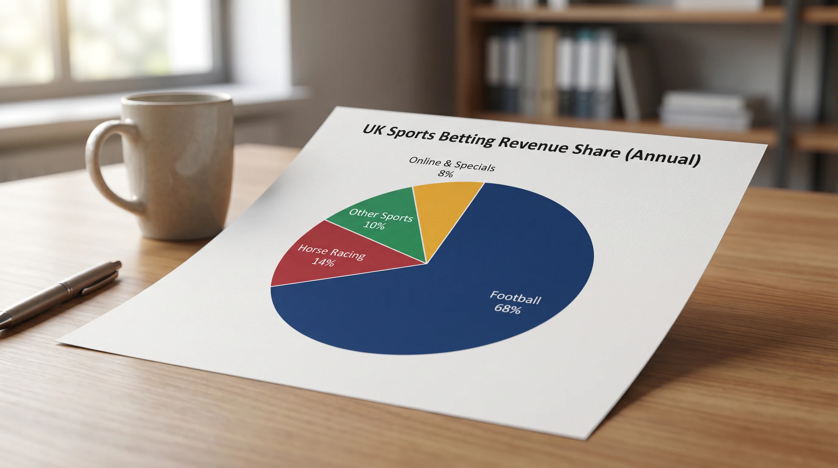 Pie chart showing football's share of total UK sports betting revenue