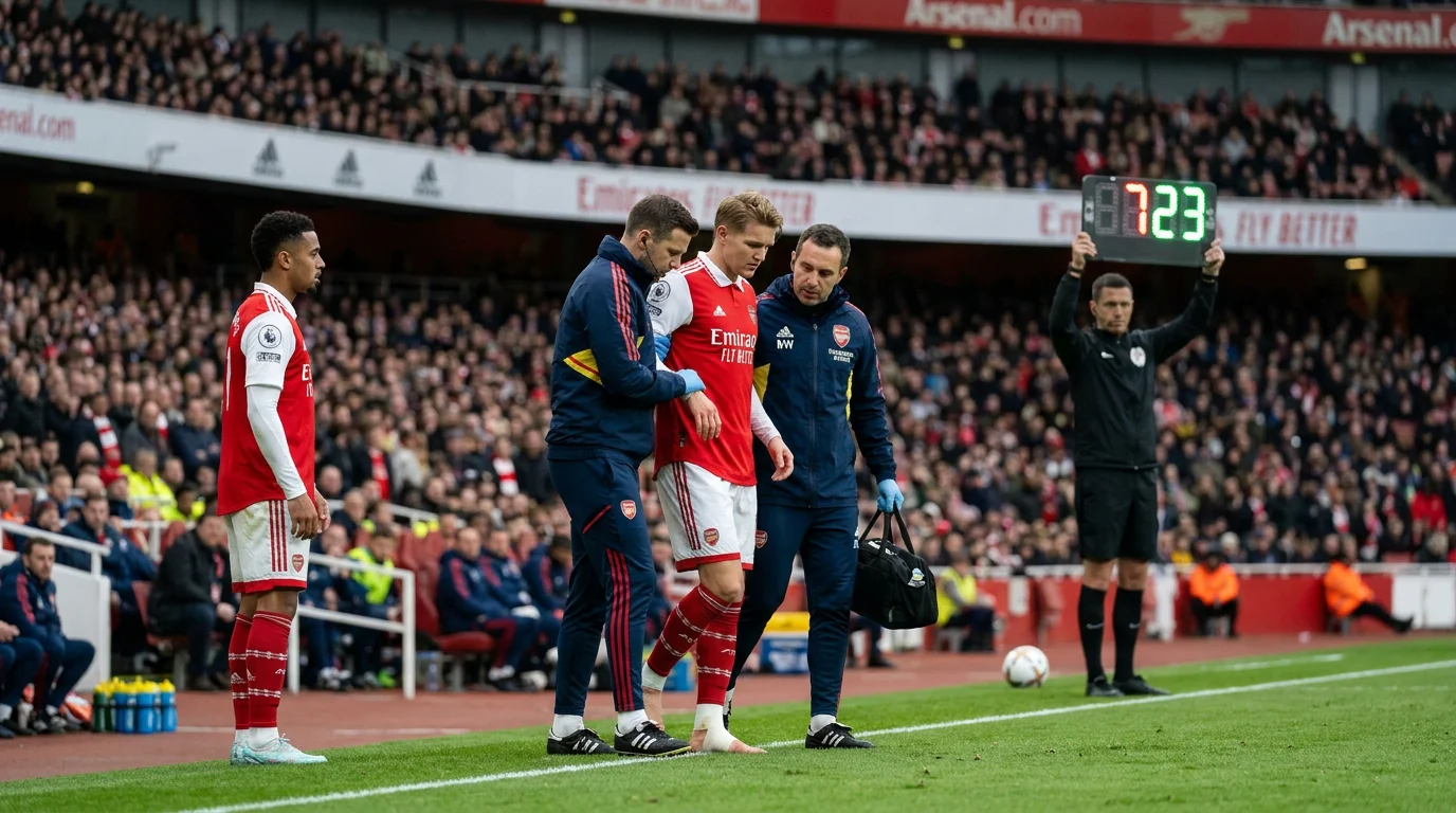 Injured footballer being substituted during a Premier League match