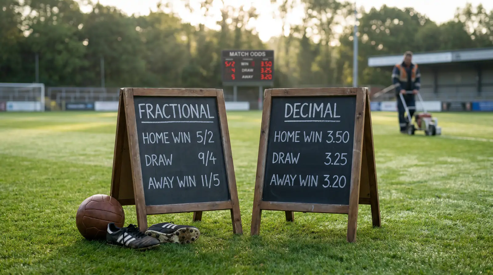 Simple visual comparison of fractional and decimal odds formats