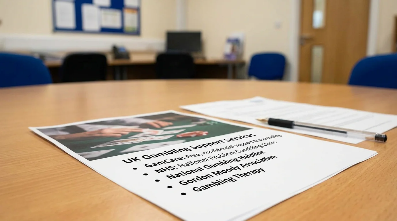 List of UK gambling support services including GamCare and NHS clinics