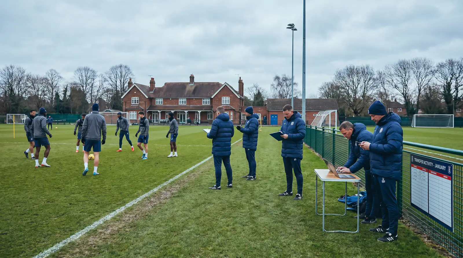Football club training ground during January transfer window activity