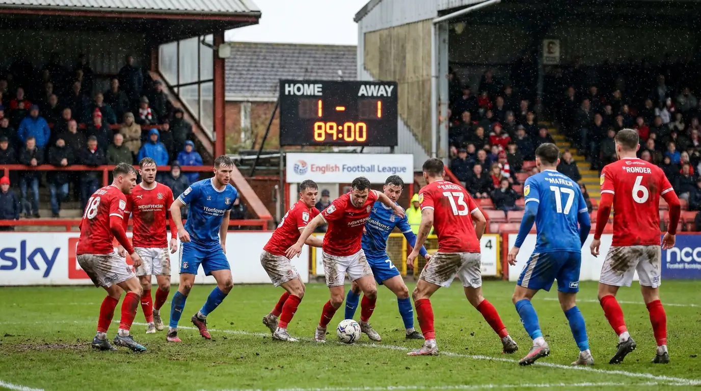 Tense League Two match between teams fighting to avoid relegation