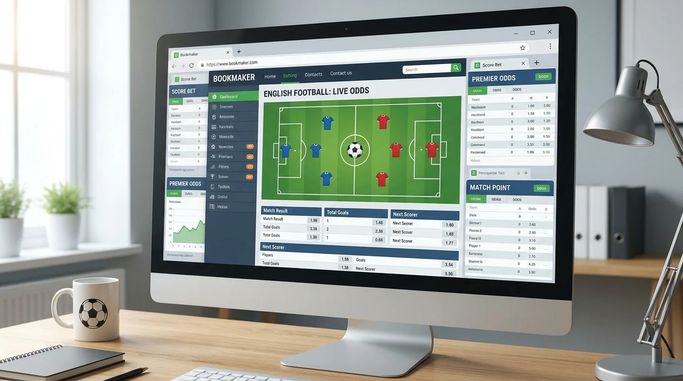 Desktop screen showing multiple bookmaker account dashboards open