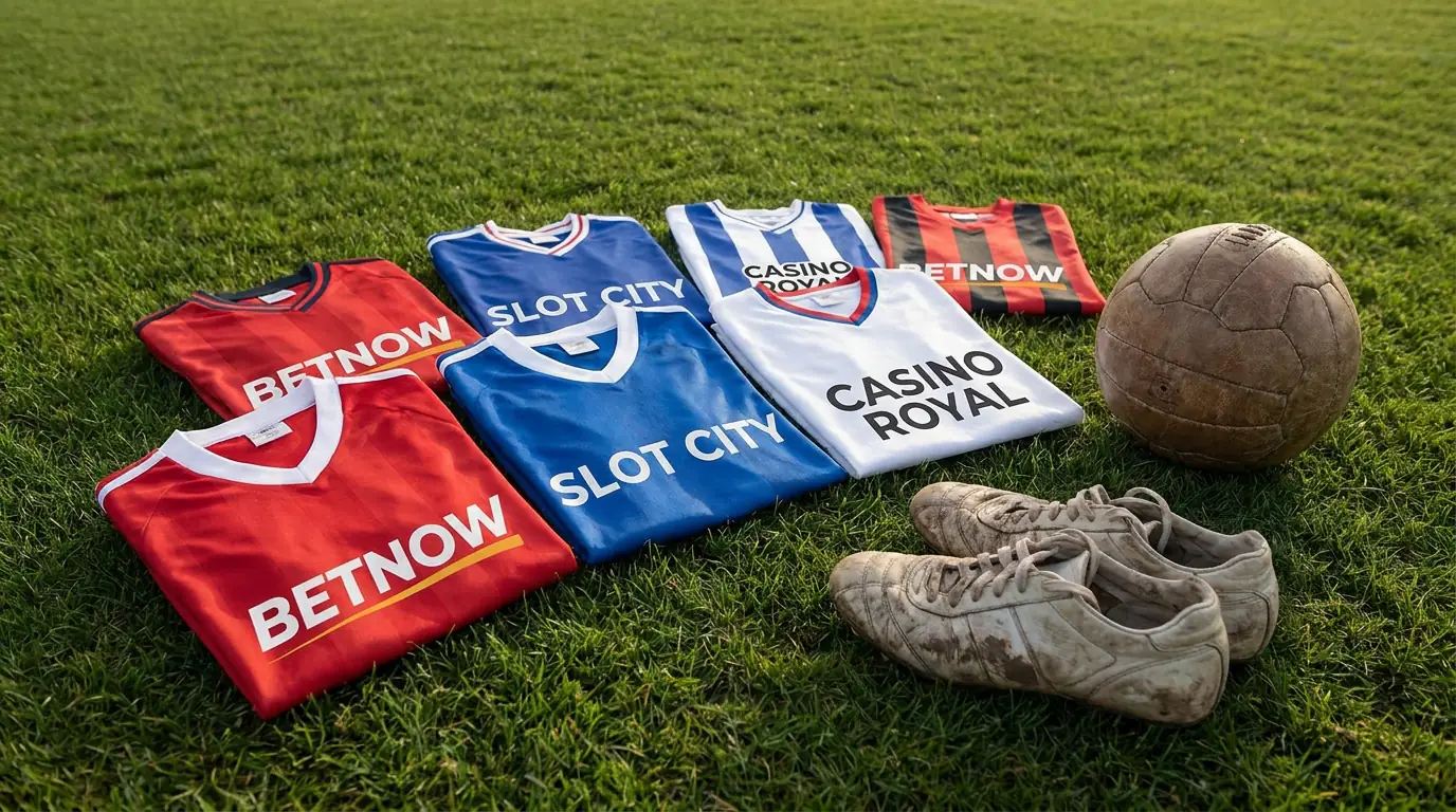 Multiple Premier League shirts with front-of-shirt gambling sponsor logos