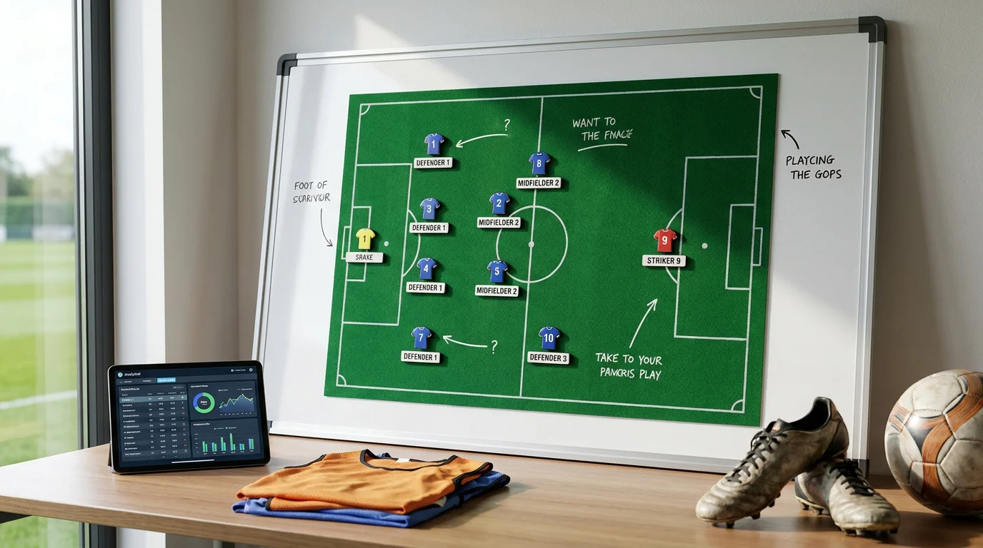 Tactical formation board showing player positions for a Premier League match