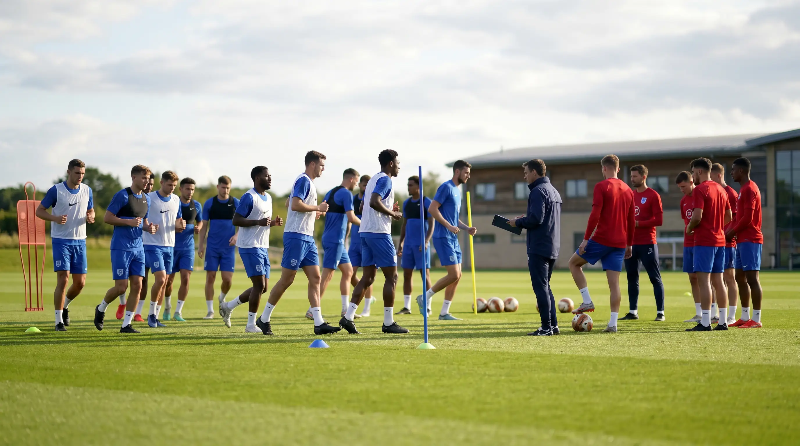 Football club pre-season training with new signings and squad composition