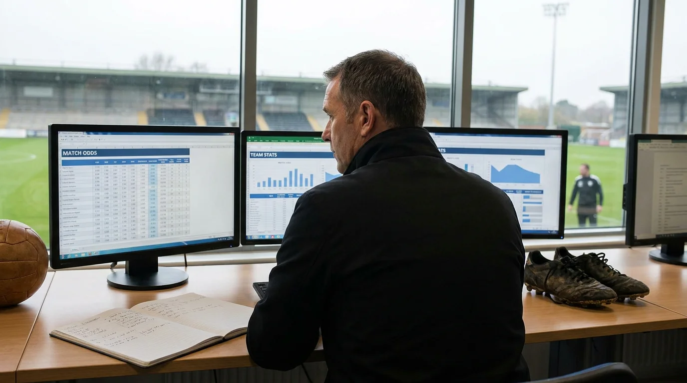 Experienced bettor monitoring odds across multiple bookmaker screens