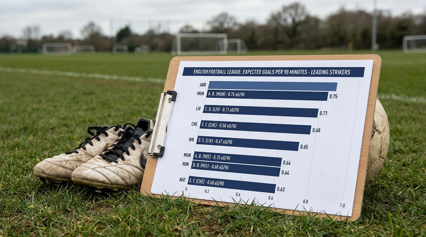 Expected goals per 90 minutes comparison chart for leading strikers
